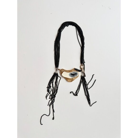 ANNE MARIE CHAGNON Alia Modular Gold Resin Pendant Chain Statement Necklace - Picture 5 of 15